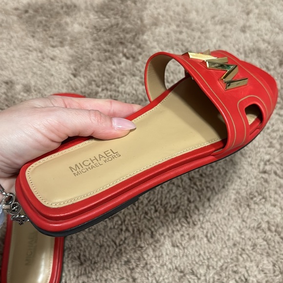 Michael Kors slides Size 6 in adorable red color π - Picture 8 of 12